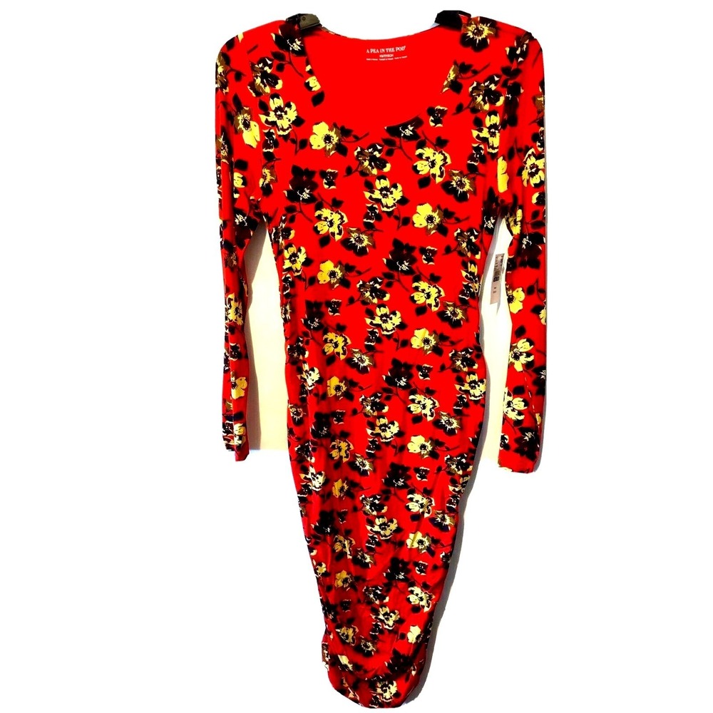 Maternity Dress‎ A Pea In The Pod Womens Size XS Long Sleeve Stretch Floral Soft